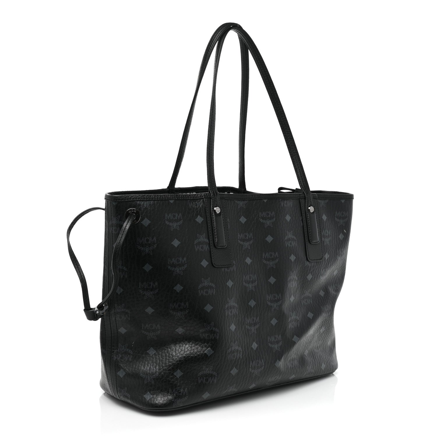MCM Visetos Medium Liz Reversible Shopper Tote Black 3 of 15