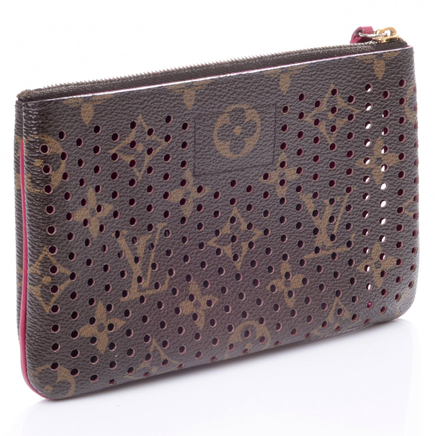 Monogram Perforated Pochette Plat Fuchsia