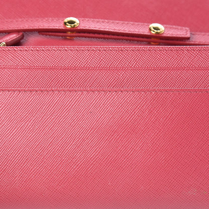 Prada Saffiano Metal Oro Chain Wallet Peonia 11 of 22