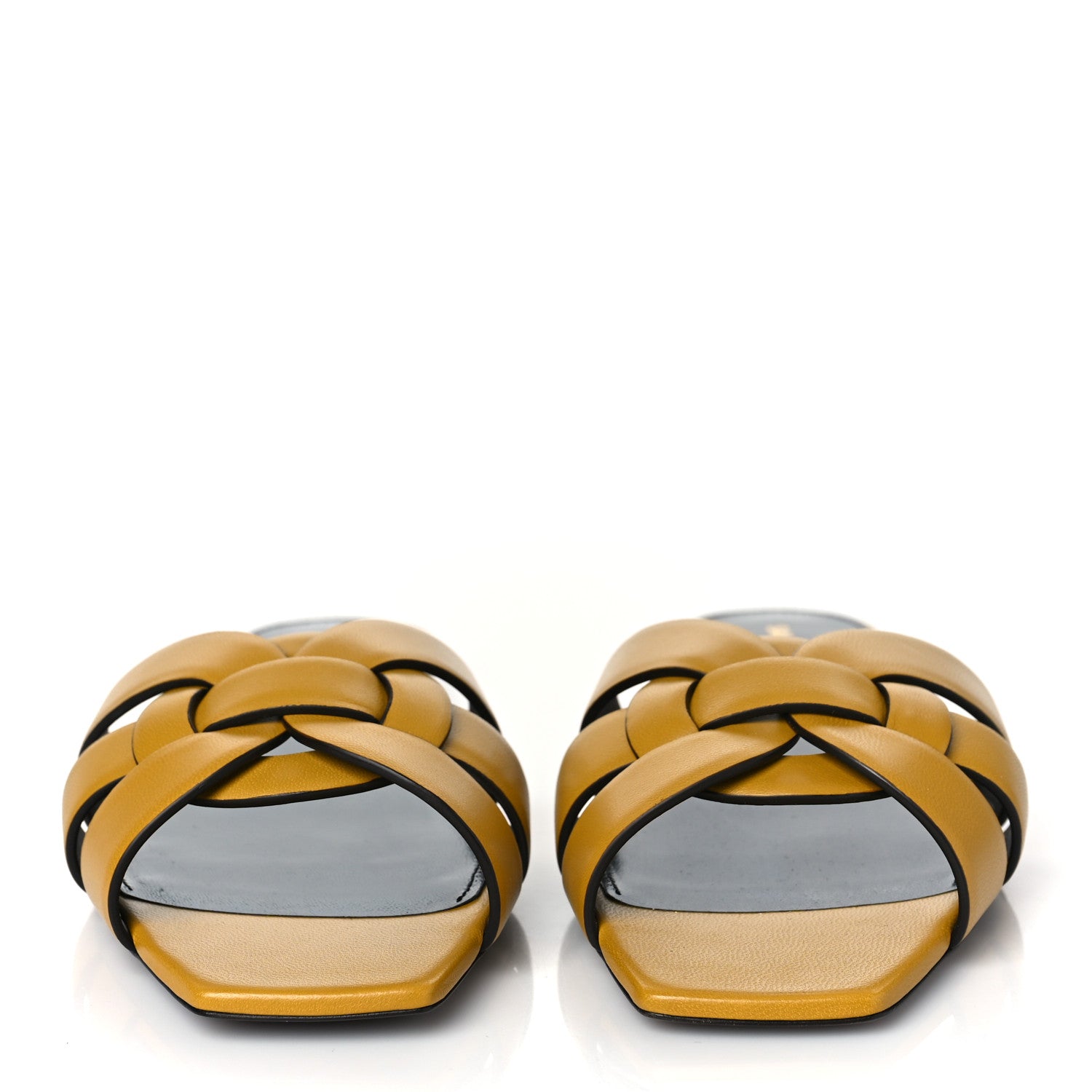 Saint Laurent Calfskin Tribute 05 Slide Sandals 40 Safari Kaki 2 of 8