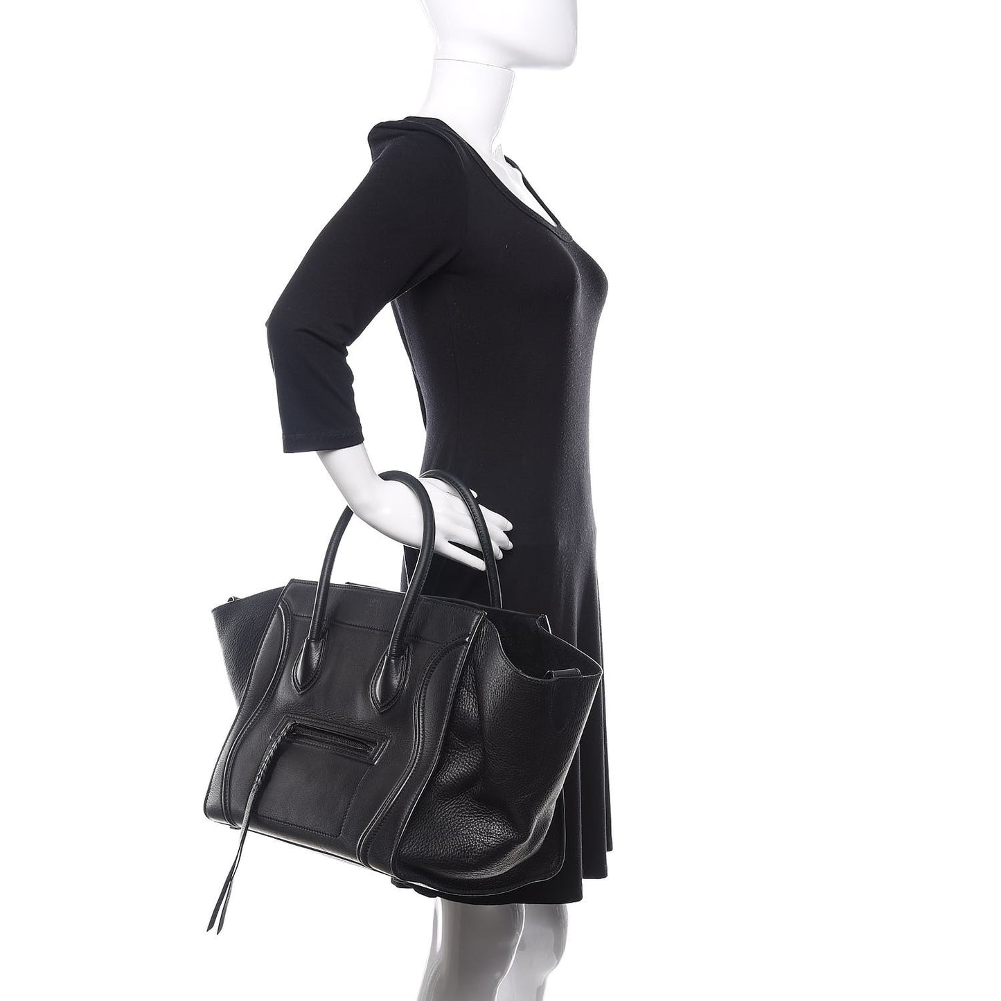 Supple Calfskin Medium Phantom Luggage Black