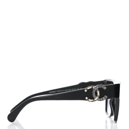 Chanel Acetate Square Cat Eye CC Sunglasses 5456 Black 3 of 9