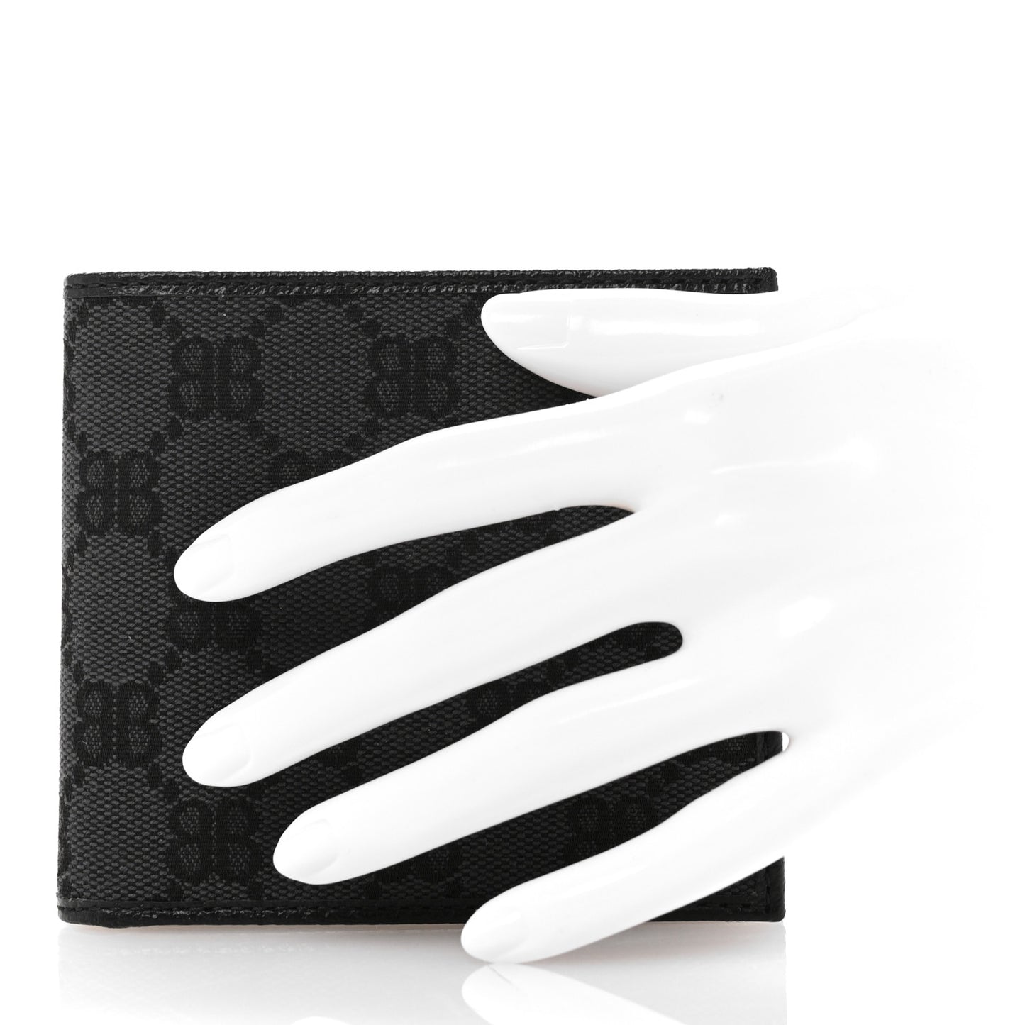 X BALENCIAGA Canvas BB Monogram Bi-Fold Wallet Black