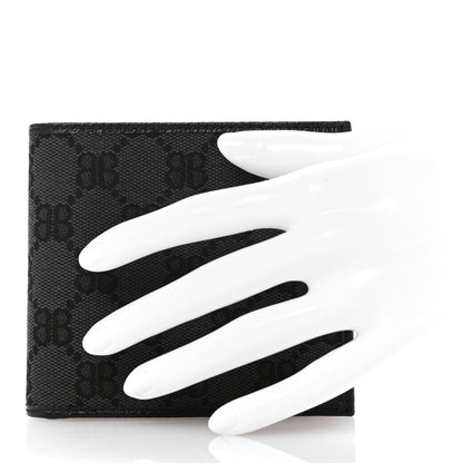 Gucci X BALENCIAGA Canvas BB Monogram Bi-Fold Wallet Black 2 of 9