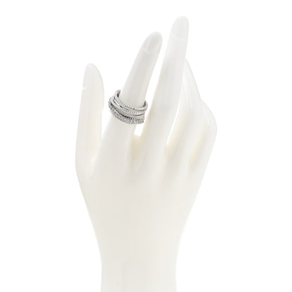 David Yurman Sterling Silver Diamond 11mm Wide Crossover Cable Ring 53 6.5 2 of 4