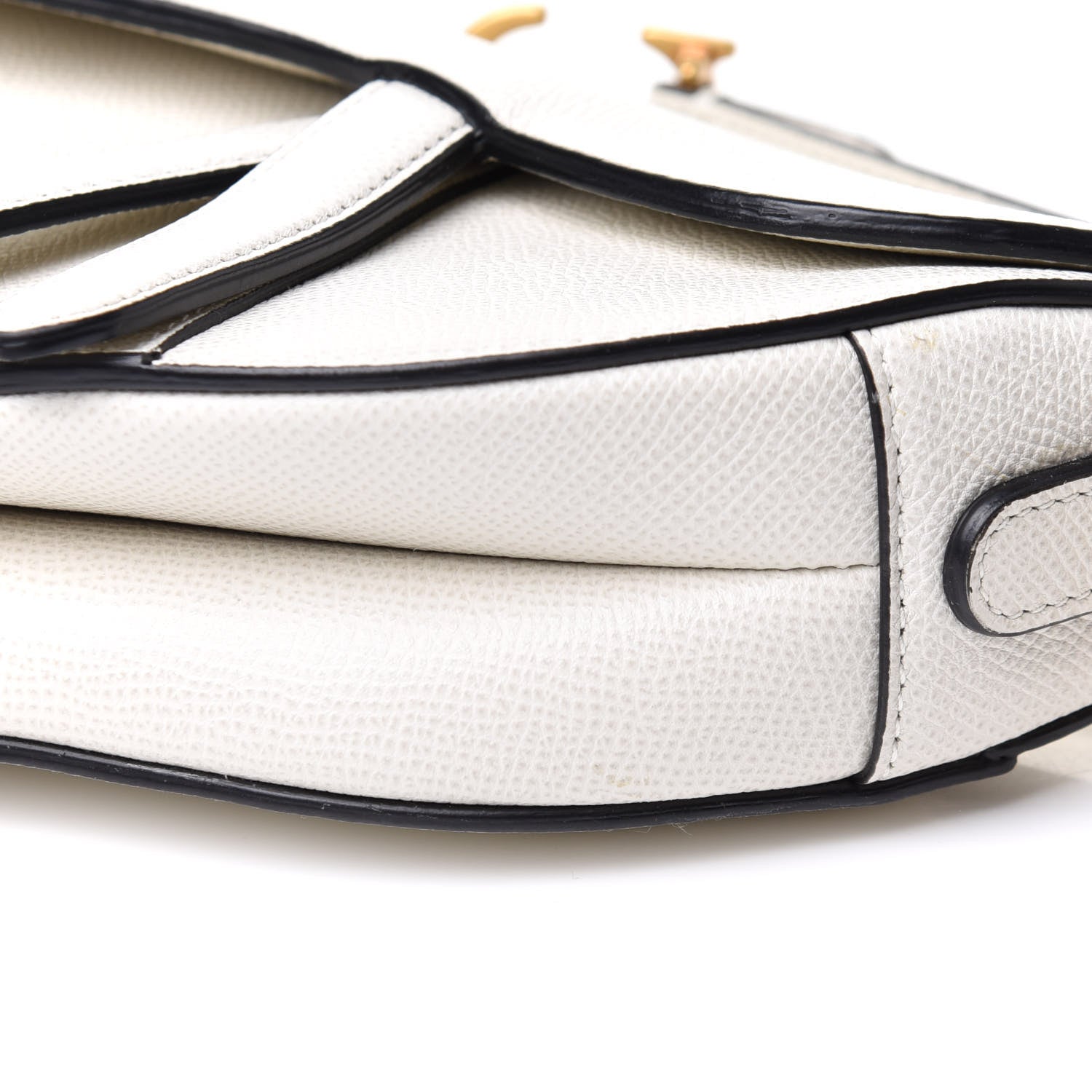 Christian Dior Grained Calfskin Mini Saddle Bag White 10 of 12
