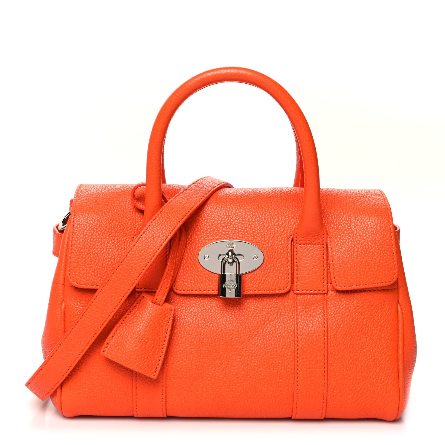 Mulberry Classic Grain Small Bayswater Satchel Mandarin 1 of 13