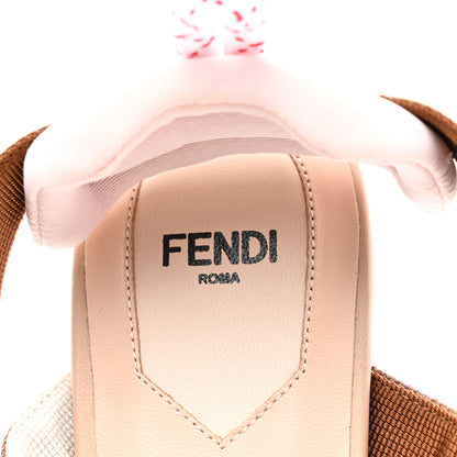 Fendi Technical Mesh FF Colibri Slingback Ballerina Flats 39 Tobacco Moro Camelia Beige Caramello 7 of 8