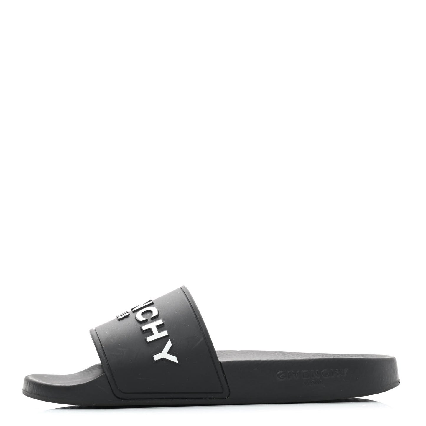Rubber Logo Pool Slide Sandals 37 Black