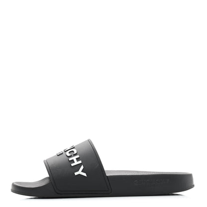 Givenchy Rubber Logo Pool Slide Sandals 37 Black 1 of 8