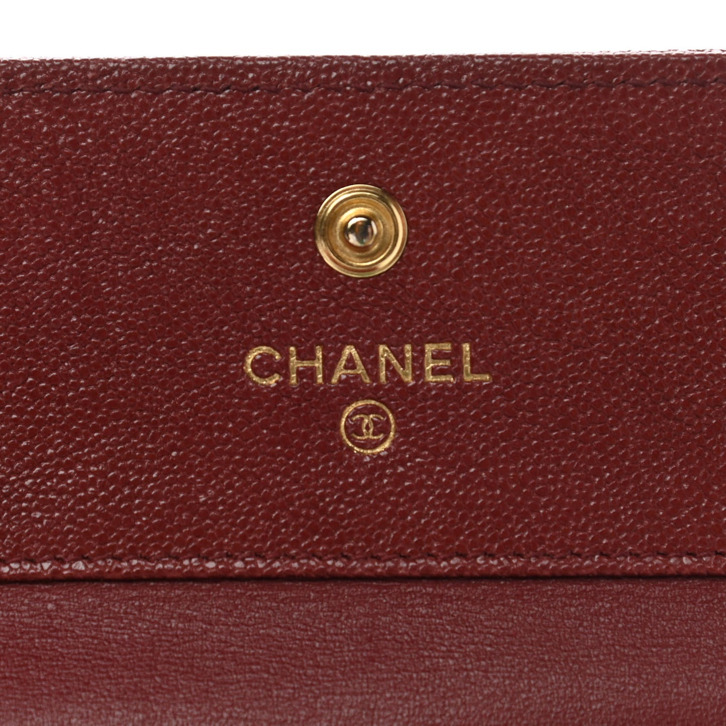 Caviar Quilted Compact Boy Wallet Burgundy