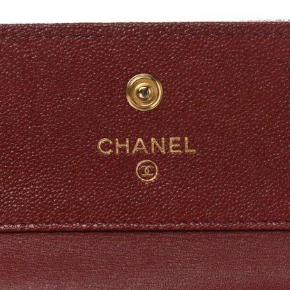 Chanel Caviar Quilted Compact Boy Wallet Burgundy 6 of 8