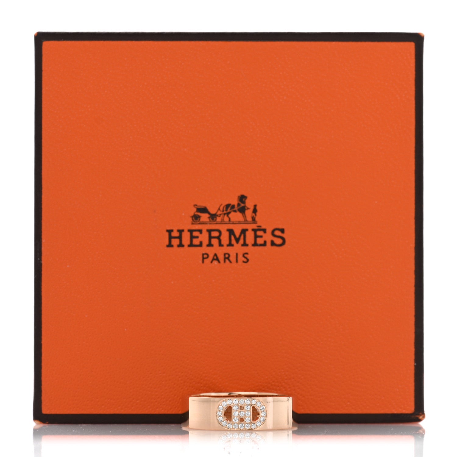 Hermes 18K Gold Diamond PM H D'Ancre Ring 54 6.75 5 of 5