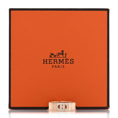 Hermes 18K Gold Diamond PM H D'Ancre Ring 54 6.75 5 of 5