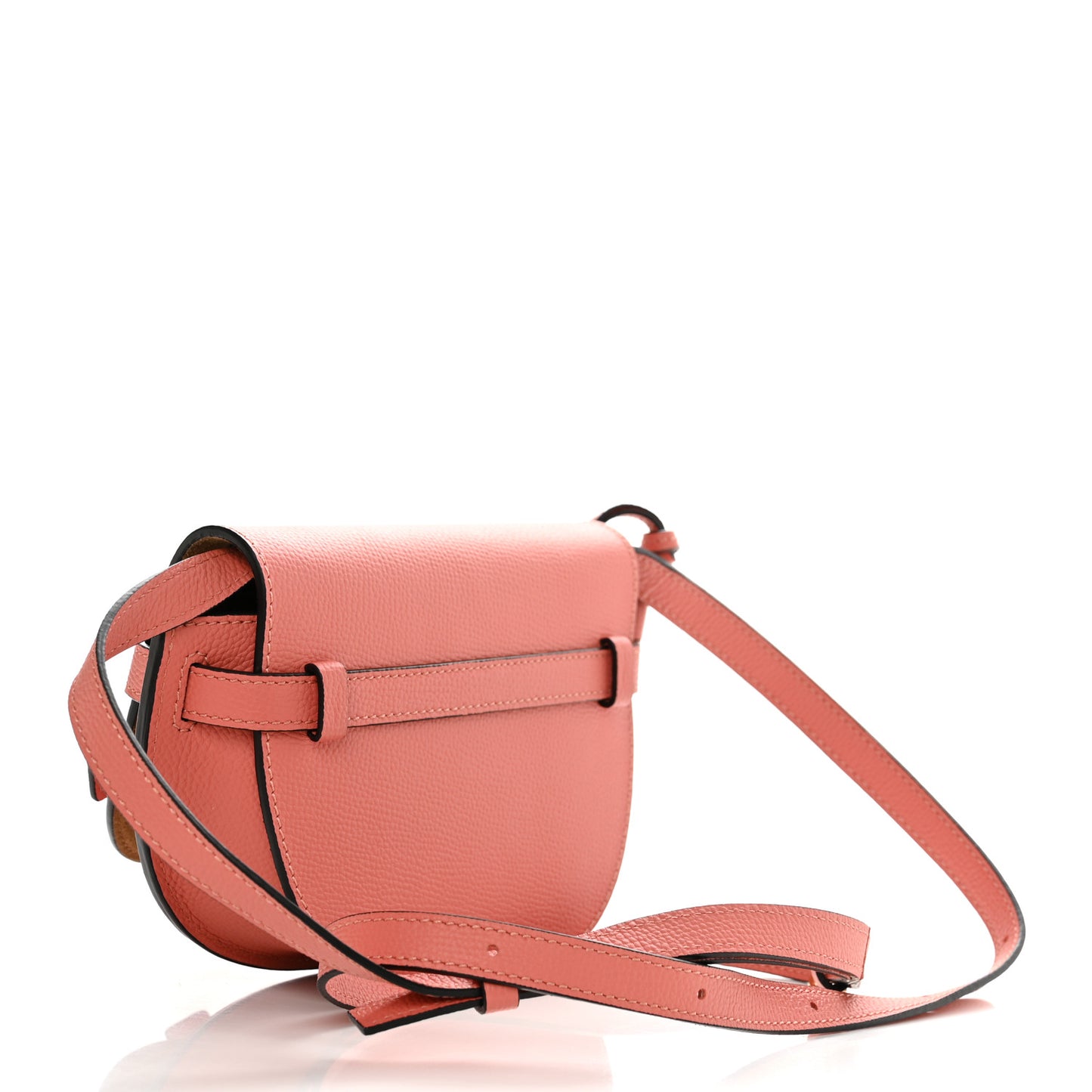 Pebble Grain Calfskin Mini Gate Dual Bag Pink Tulip