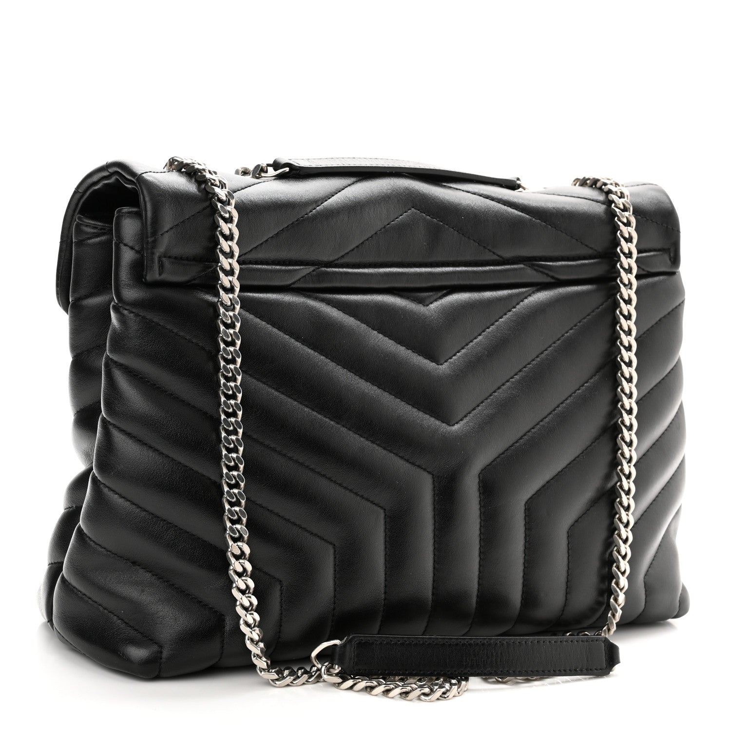 Saint Laurent Calfskin Y Quilted Monogram Medium Loulou Chain Satchel Black 3 of 11