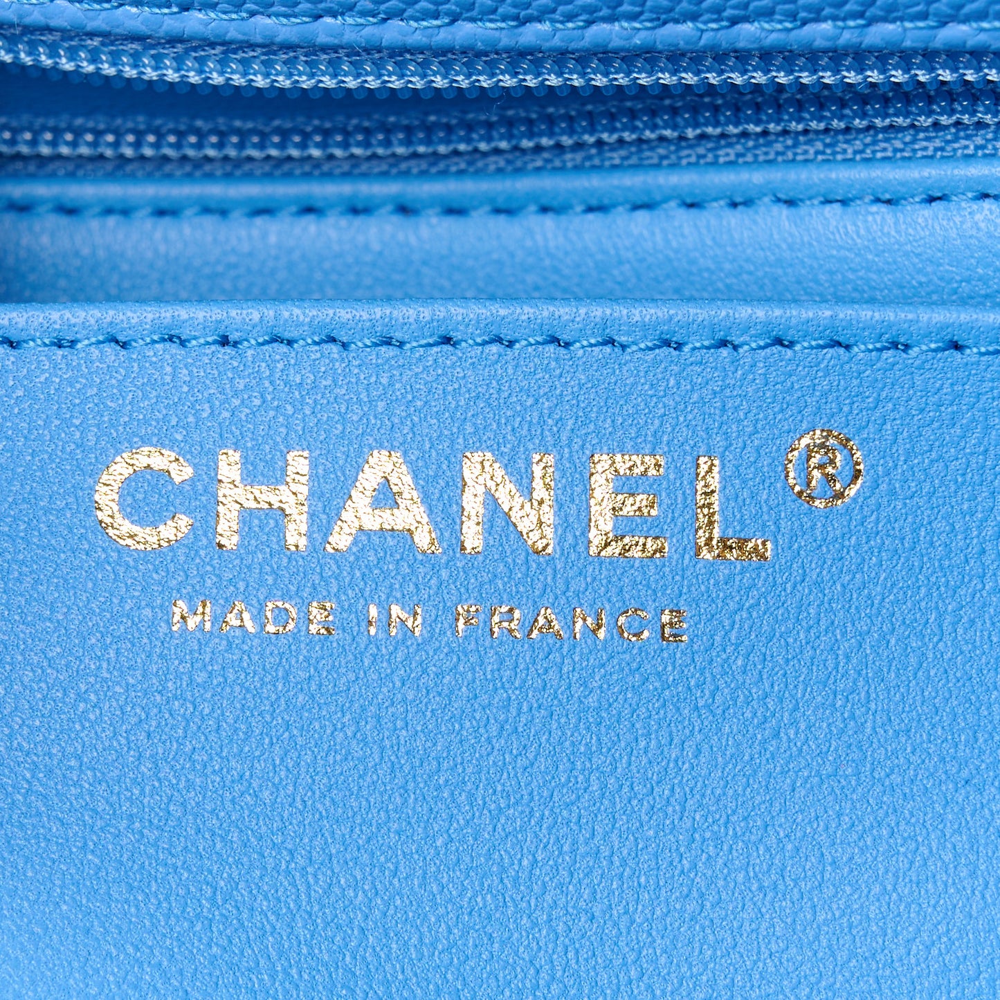 Caviar Quilted Mini Retro Twist Top Handle Flap Blue