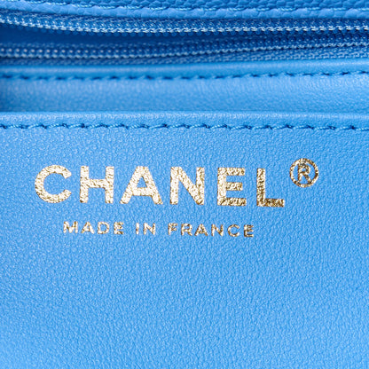 Chanel Caviar Quilted Mini Retro Twist Top Handle Flap Blue 8 of 12