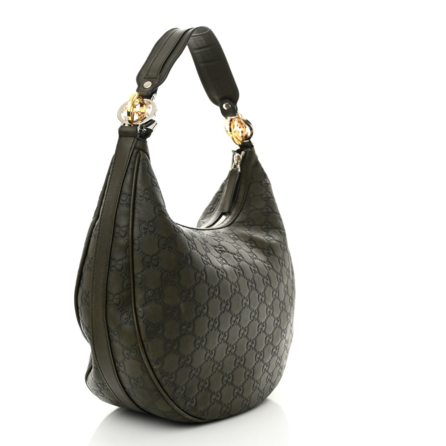 Guccissima Medium GG Twins Hobo Olive Green