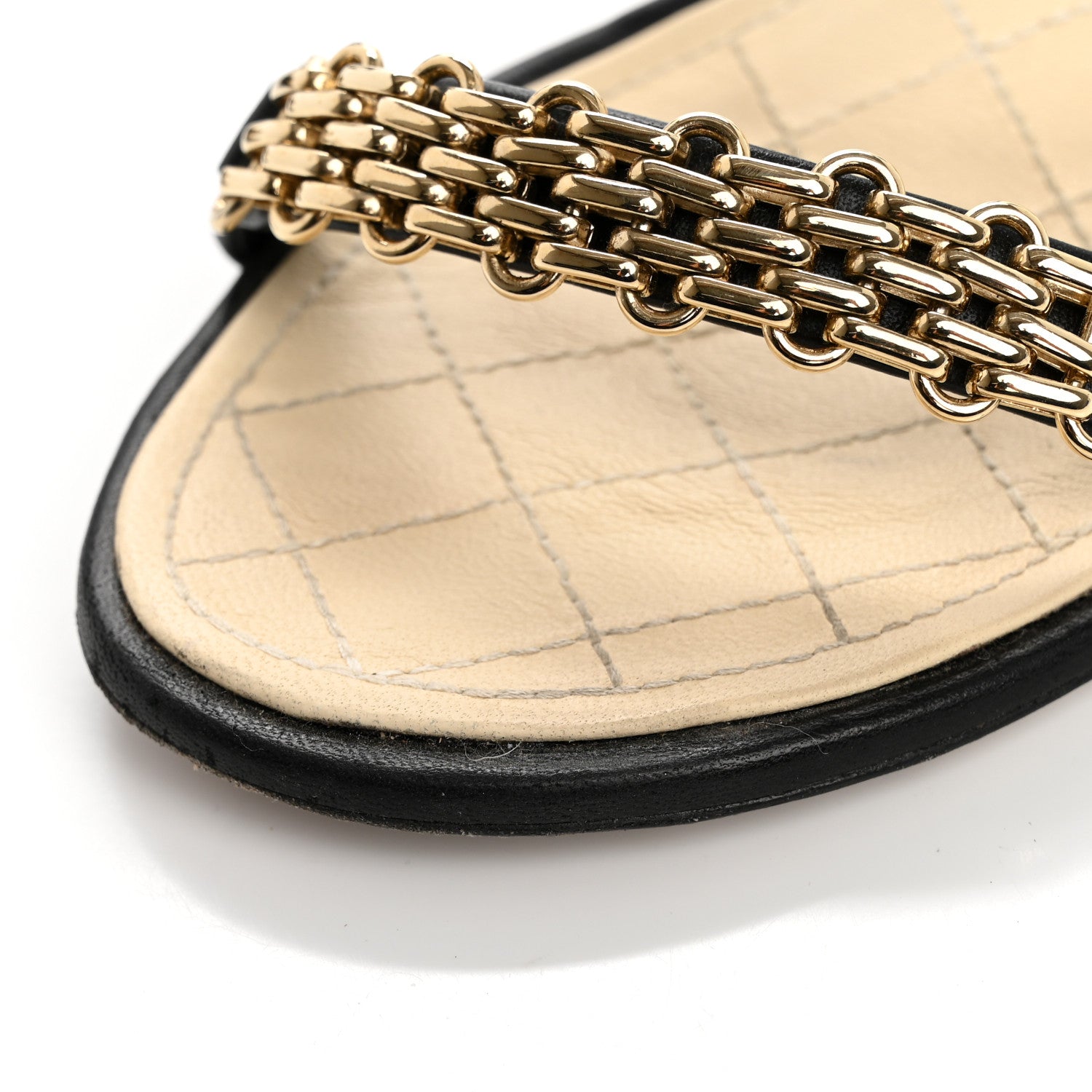 Chanel Lambskin Quilted Reissue Chain Sandals 35.5 Black 10 of 17