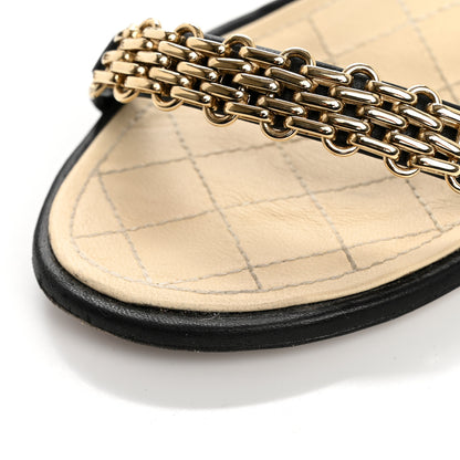 Chanel Lambskin Quilted Reissue Chain Sandals 35.5 Black 10 of 17
