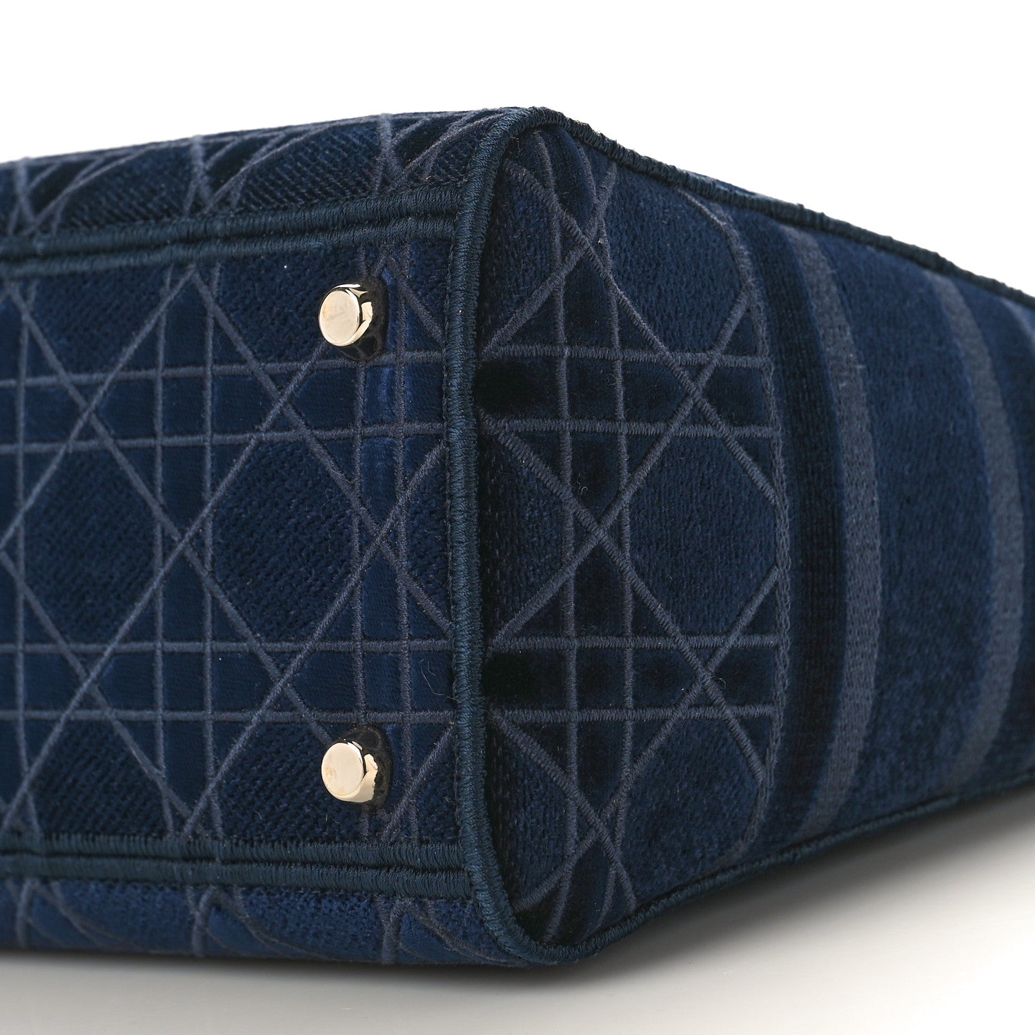 Christian Dior Velvet Cannage Medium Lady D-Lite Blue 8 of 8