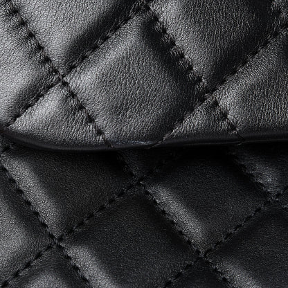 Chanel Metallized Calfskin Quilted Small XXL Travel Flap Bag Black 13 of 14