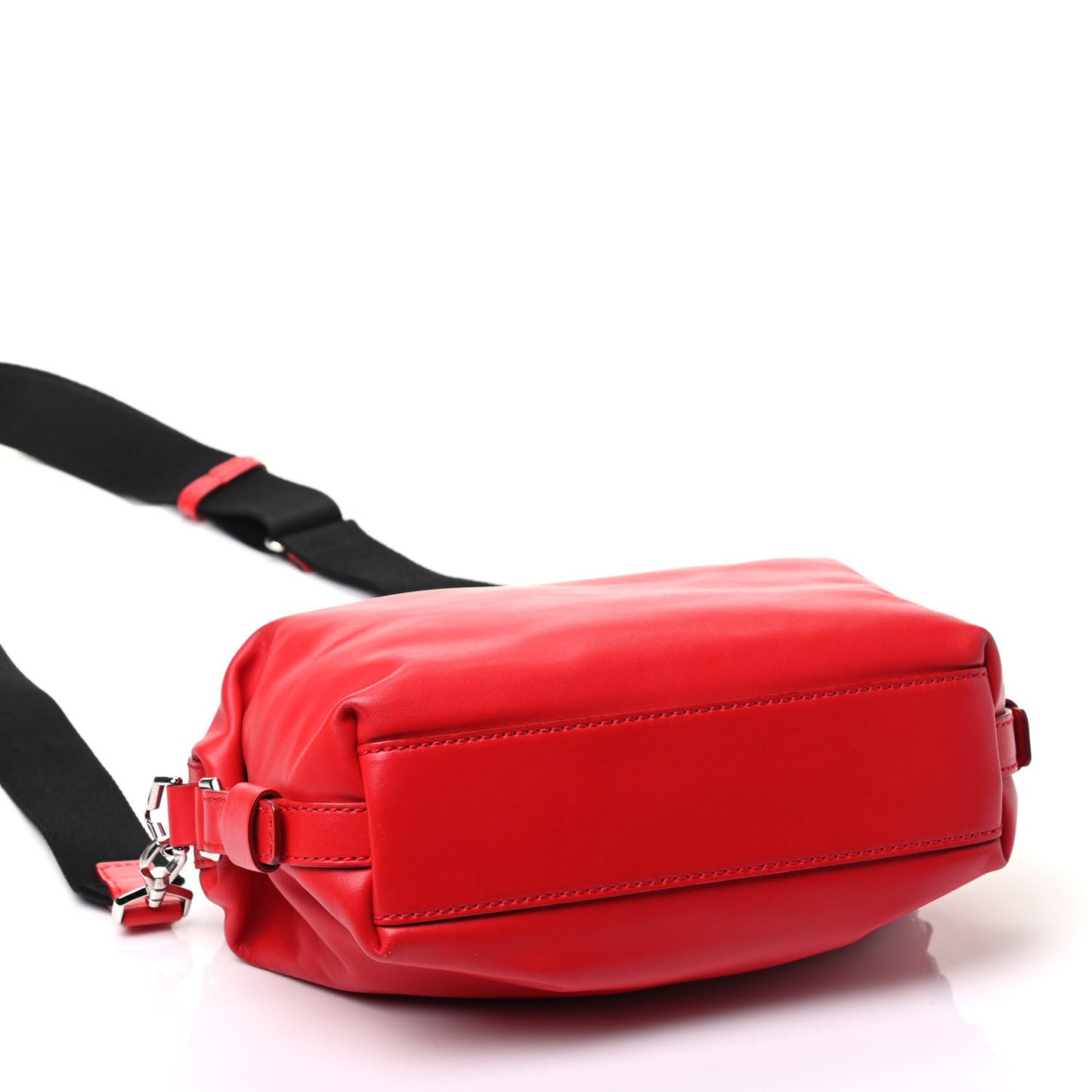 Calfskin Micro Nightingale Logo Strap Red