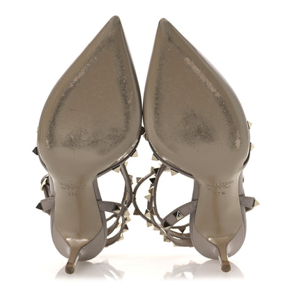 Valentino Garavani Patent Rockstud Ankle Strap 65mm Pumps 37.5 Poudre 7 of 14