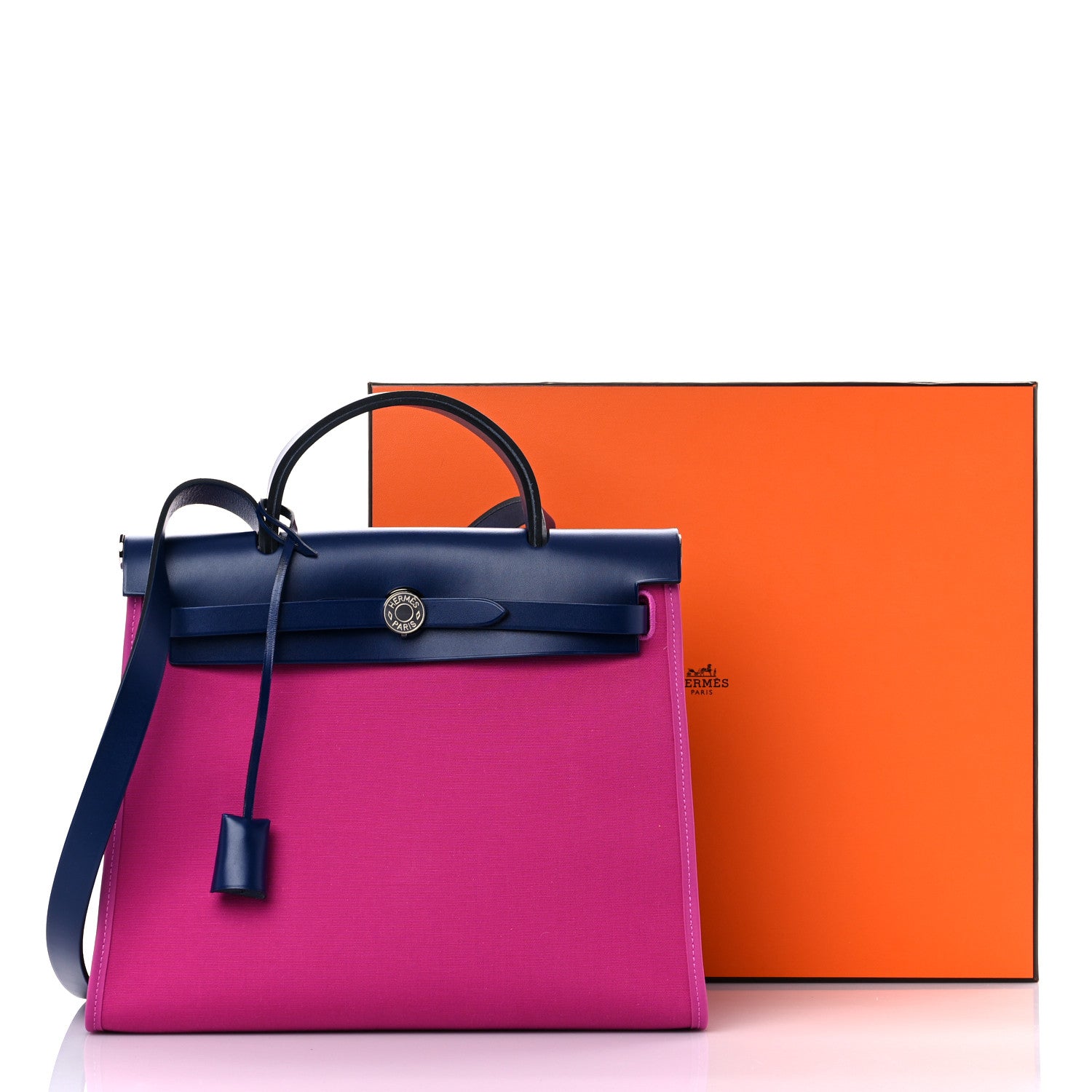 Hermes Vache Hunter Toile Officier Herbag Zip 31 PM Magnolia Bleu Saphir 11 of 11