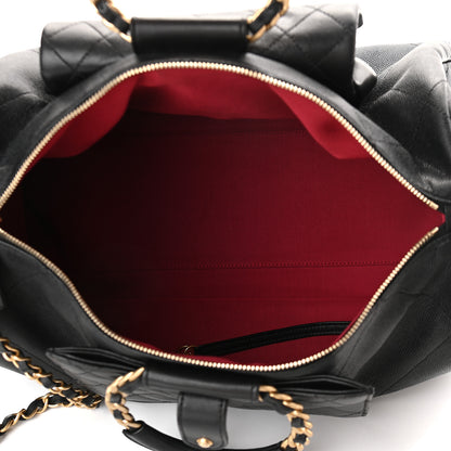 Chanel Grained Calfskin Lambskin Quilted Large Bowling Bag Black 5 of 10