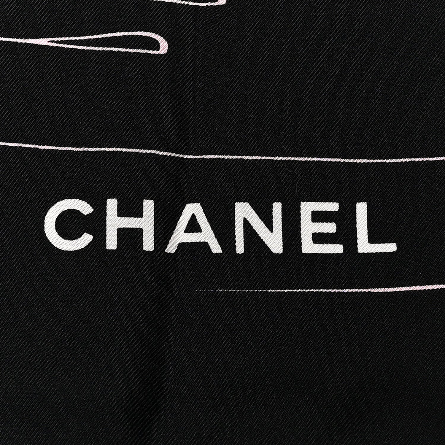 Chanel Silk CC Logo Square Scarf Black Multicolor 2 of 3