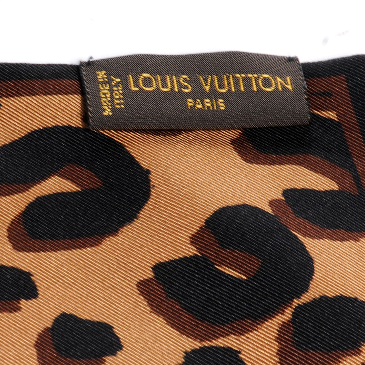 Silk Leopard Bandeau Scarf Marron