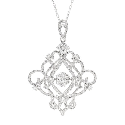 Parker & West by FASHIONPHILE 18K White Gold Diamond 1.48ctw Filigree Pendant Necklace 4 of 5