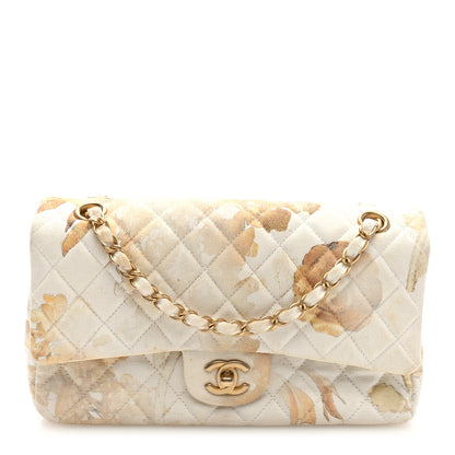 Chanel Denim Floral Printed Medium Double Flap Beige 1 of 11