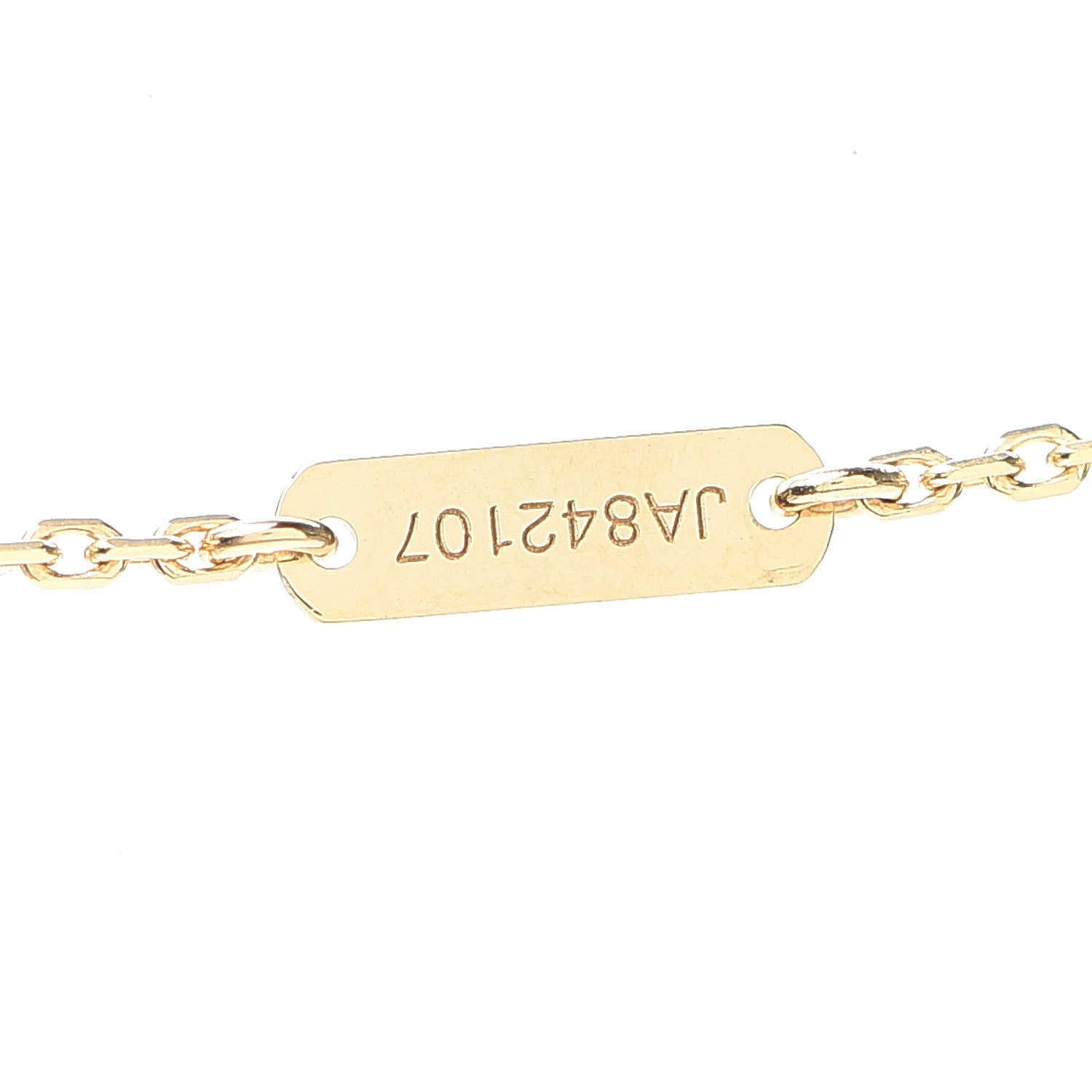 Van Cleef & Arpels 18K Yellow Gold Mother of Pearl Vintage Alhambra Pendant Necklace 6 of 6