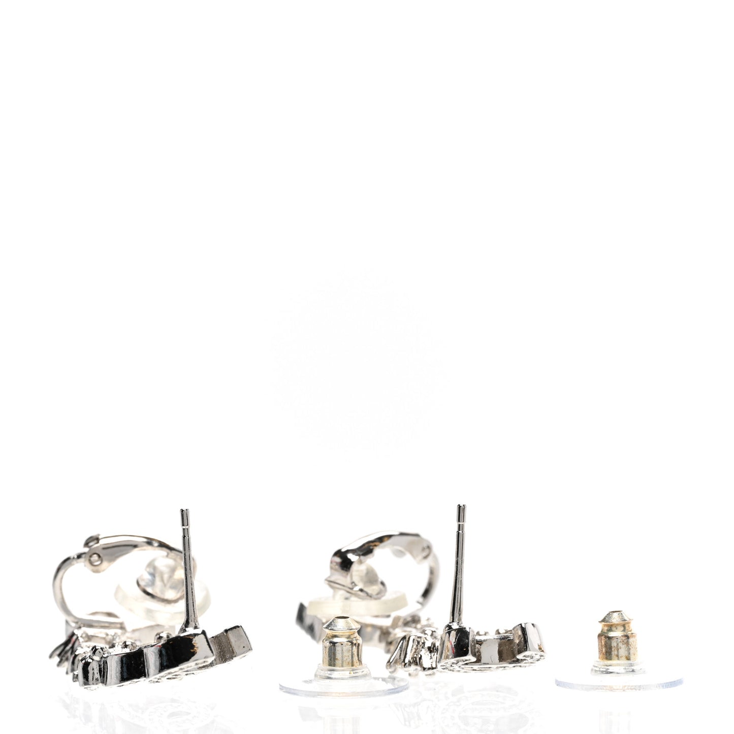 Crystal Star 5 CC Earrings Silver