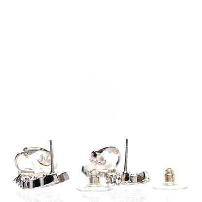 Chanel Crystal Star 5 CC Earrings Silver 3 of 5