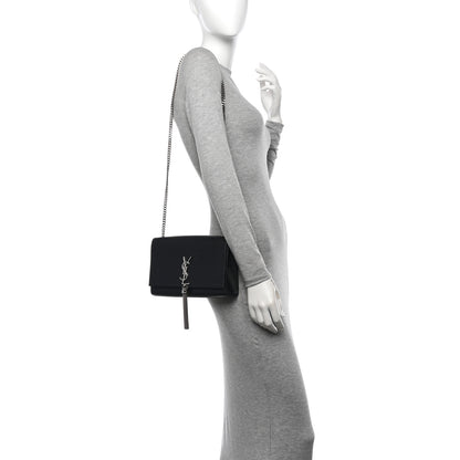 Saint Laurent Smooth Calfskin Medium Classic Monogram Kate Tassel Satchel Black 2 of 10