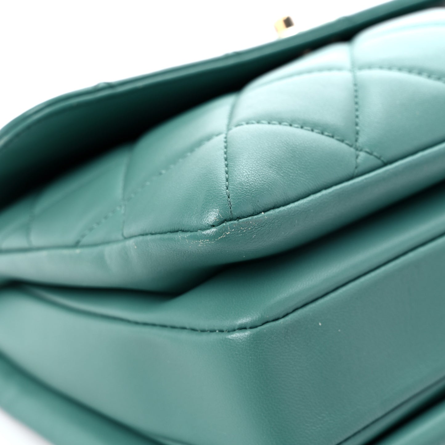 Lambskin Quilted Small Trendy CC Flap Dual Handle Bag Light Green