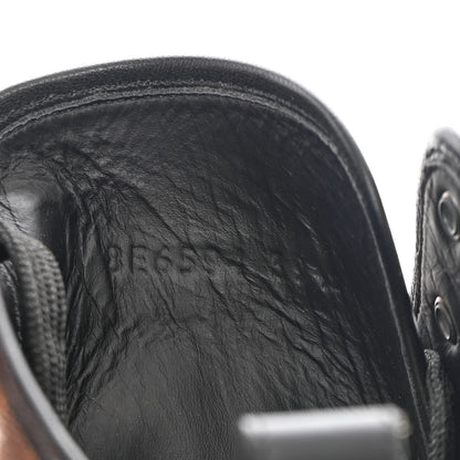 Fendi Glazed Fabric FF 1974 Stamp Patch High Top Sneakers 39.5 Mogano Panna Black 6 of 11