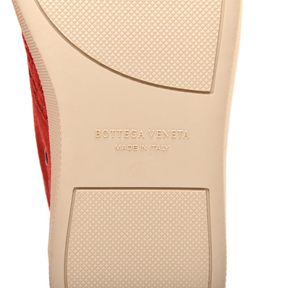 Bottega Veneta Suede Intrecciato Lace Up Sneakers 41 Red 6 of 7