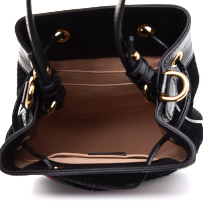 Gucci Suede Patent Web Small Ophidia Bucket Bag Black 5 of 10
