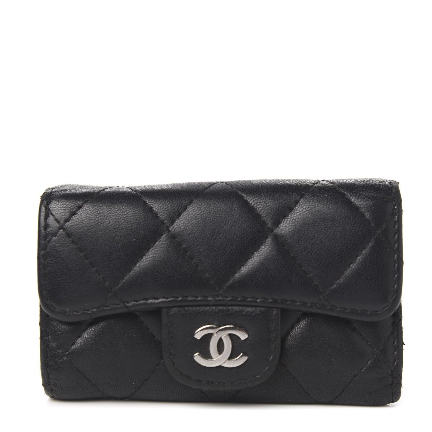 Chanel Lambskin Quilted 6 Key Holder Black 1 of 9