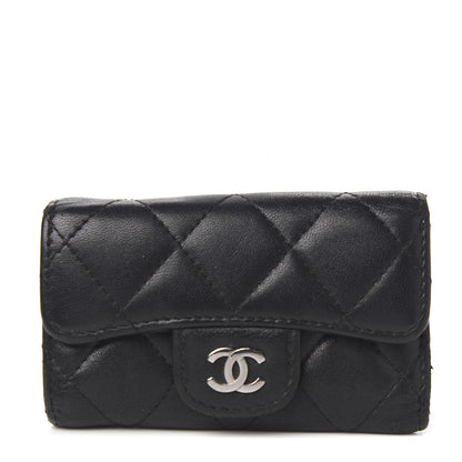 Chanel Lambskin Quilted 6 Key Holder Black 1 of 9