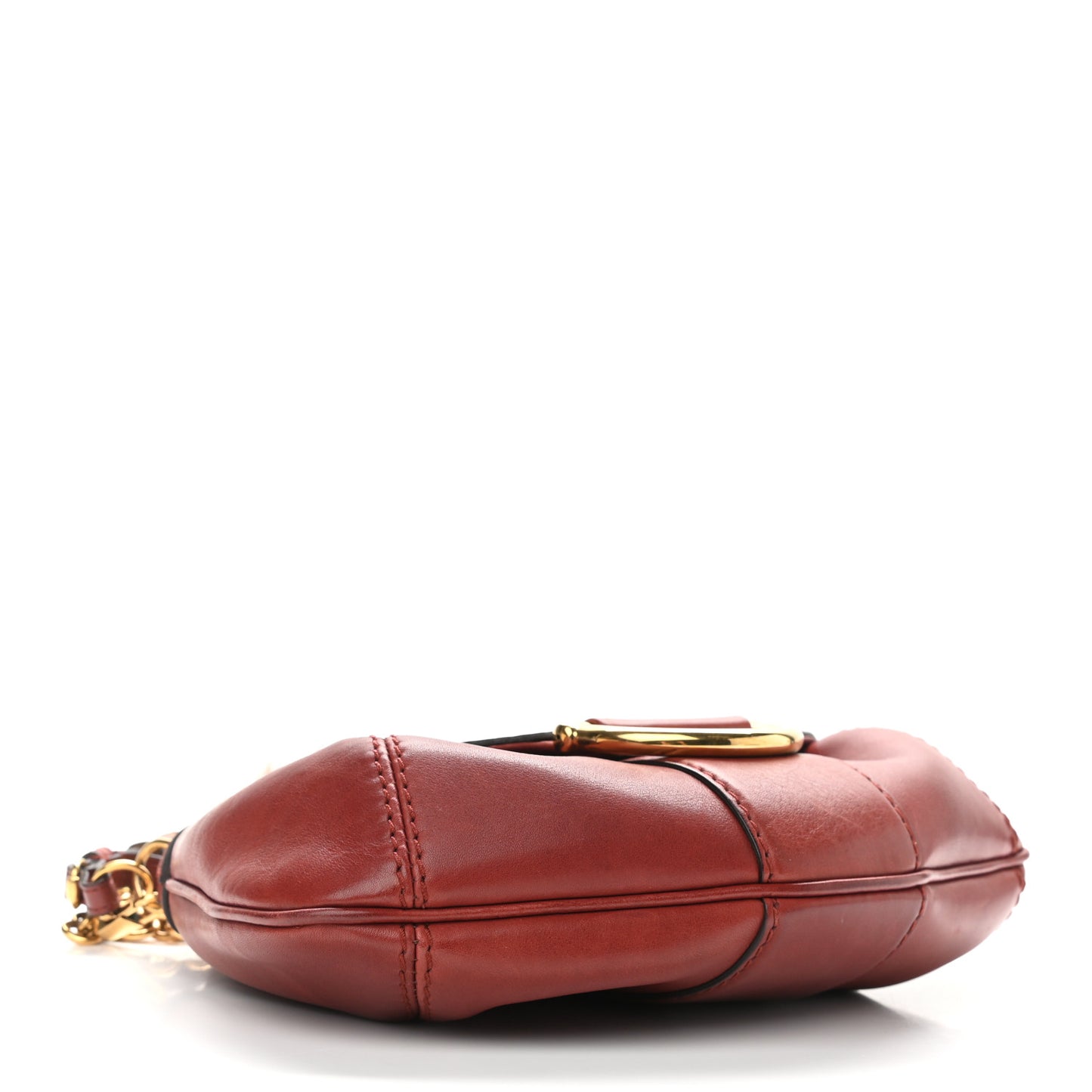 Calfskin Raccoon Tail Small Smilla Chain Bag Red