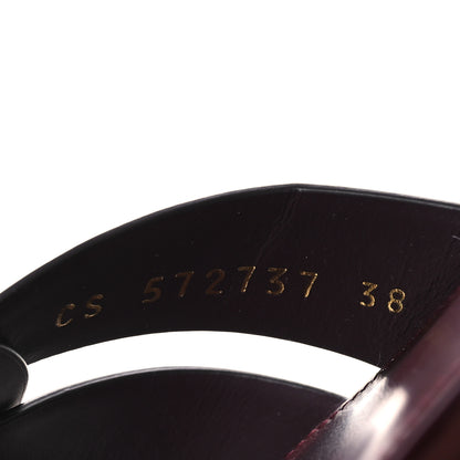 Saint Laurent Vitello Vernice Tribute 05 Slide Sandals 38 Barolo 10 of 11