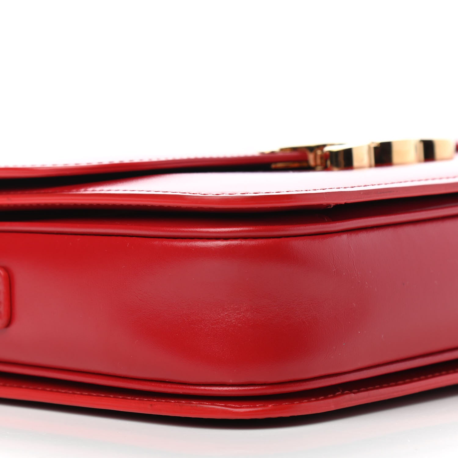 Celine Shiny Calfskin Medium Triomphe Red 8 of 10