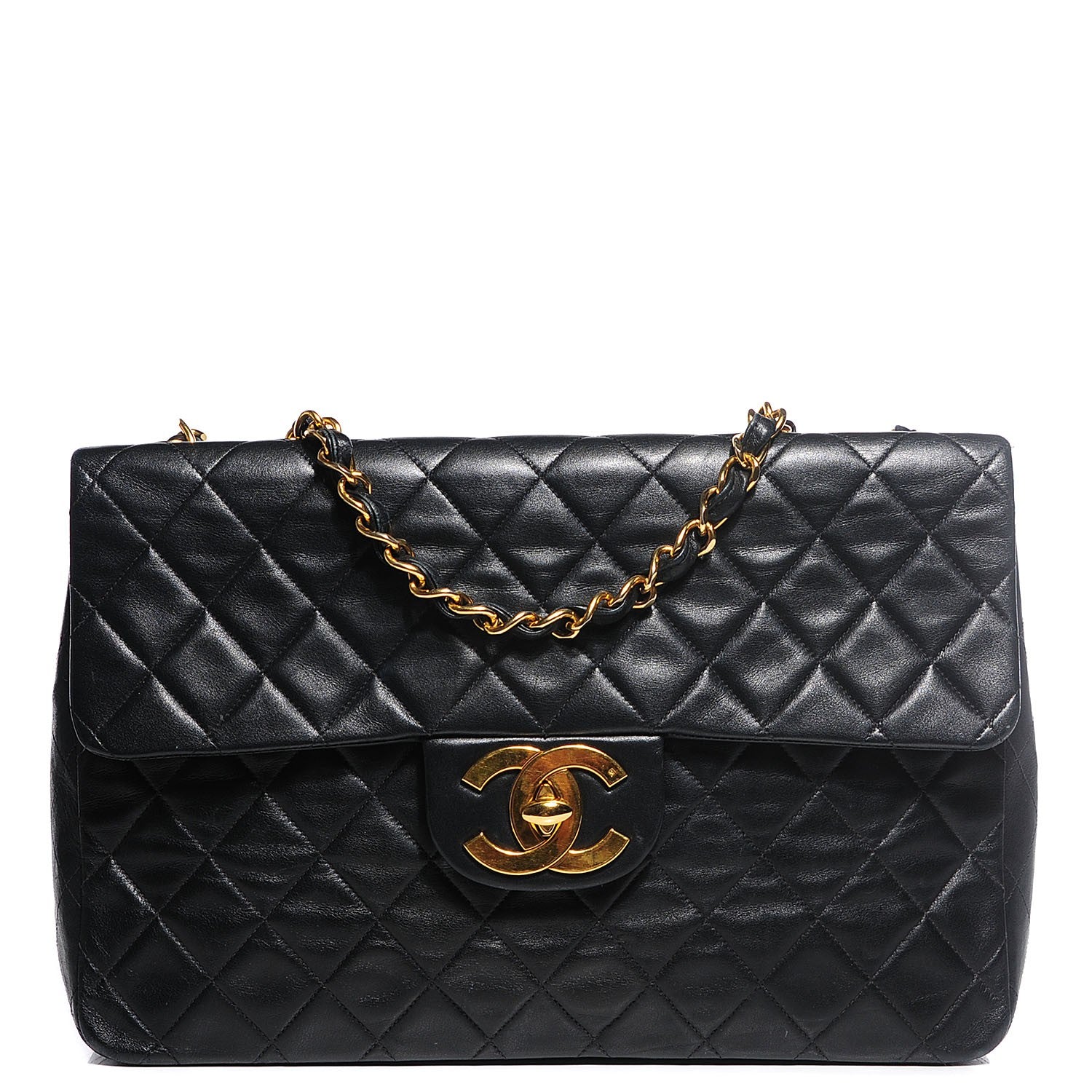 Chanel Lambskin Quilted XL Jumbo Flap Black 1 of 11