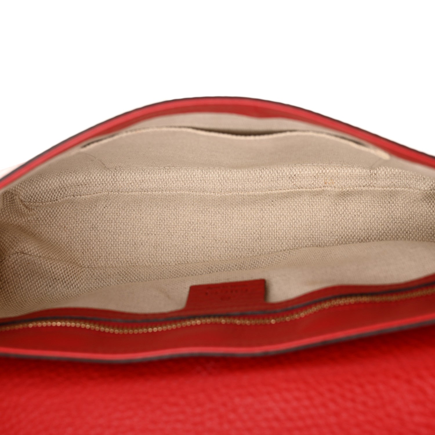Gucci Pebbled Calfskin Medium Soho Flap Crossbody Vibrant Red 5 of 11